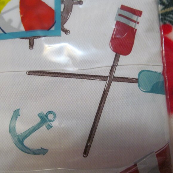 Vinyl Tablecloth Summer Fun Nautical Sailboat Lighthouse 52 x 70 oblong NIP - Picture 3 of 8